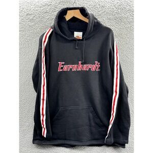 Vintage Dale Earnhardt Sweatshirt Men's Large Hoodie Black Stripes Embroidered